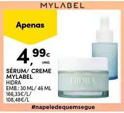 Continente Sérum/ Creme mylabel hidra promoção