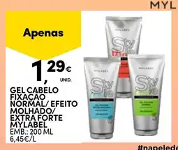 Continente Gel cabelo fixaçao normal/efeito molhado/ extra forte mylabel promoção