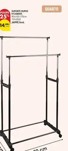 Pingo Doce suporte duplo p/cabides promoção