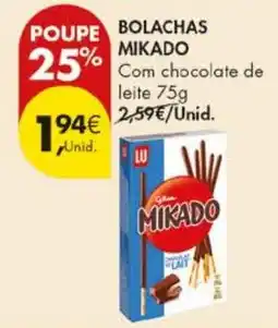 Pingo Doce Bolachas mikado com chocolate de leite promoção