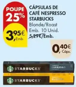Pingo Doce Cápsulas de café nespresso starbucks promoção