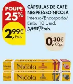 Pingo Doce Cápsulas de café nespresso nicola promoção