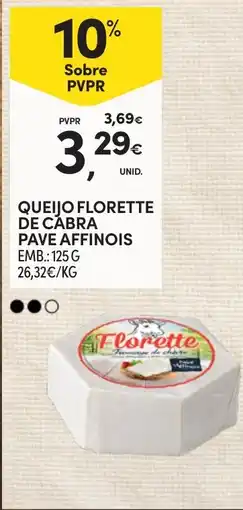 Continente Queijo florette de cabra pave affinois promoção