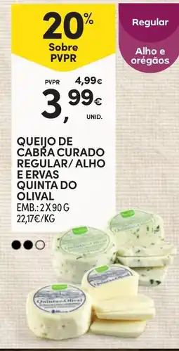 Continente Queijo de cabra curado regular alho e ervas quinta do olival promoção