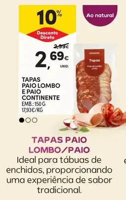 Continente Tapas paio lombo/paio promoção