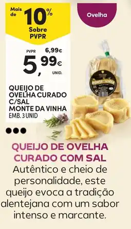 Continente Queijo de ovelha curado com sal monte da vinha promoção
