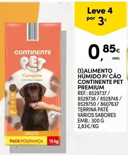 Continente Continente pet completo com vaca e cereais adulto promoção