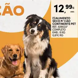 Continente Alimento seco p/ cão continente pet promoção