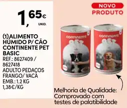Continente Alimento humido p/ cão continente pet basic promoção
