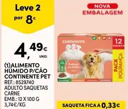 Continente Alimento Humido P/Cão Continentepet promoção