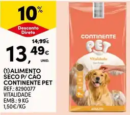 Continente Alimento seco p/ cão continente pet promoção