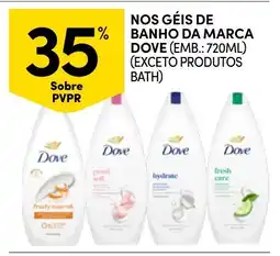 Continente Nos géis de banho da marca dove promoção