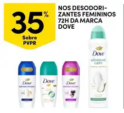 Continente Nossos desodorantes femininos 72h da marca dove promoção