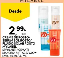 Continente Creme de rosto/serum sol rosto/fluido solar rosto mylabel promoção