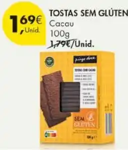 Pingo Doce Tostas sem glúten cacao promoção