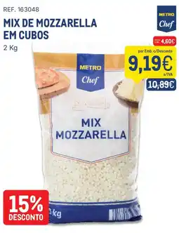 Makro Mix mozzarella metro chef promoção