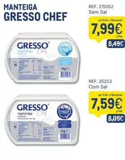 Makro Manteiga gresso chef sem sal promoção