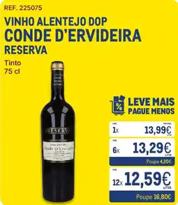 Makro vinho alentejo dop conde d'ervideira reserva promoção