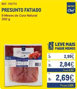 Makro Presunto fatiado metro chef promoção