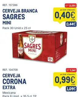 Makro Cerveja branca sagres mini promoção