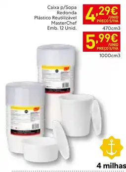 Recheio Caixa p/sopa redonda plástico reutilizável masterchef promoção