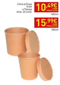Recheio Caixa p/sopa kraft c/tampa promoção