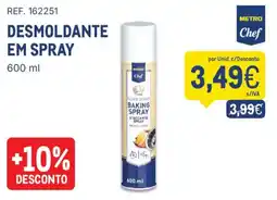 Makro Desmoldante em spray metro chef promoção