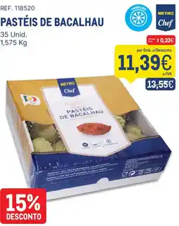 Makro Pastéis de bacalhau metro chef promoção