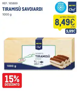 Makro tiramisú savoiardi metro chef promoção