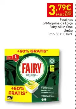 Recheio Pastilhas p/máquina da loiça fairy all in one limão promoção