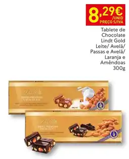 Recheio Tablete de chocolate lindt gold leite/ avelã/ passas e avelã/ laranja e amêndoas promoção