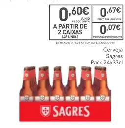 Recheio Cerveja Sagres promoção