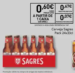 Recheio Cerveja Sagres promoção