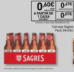 Recheio Cerveja Sagres promoção