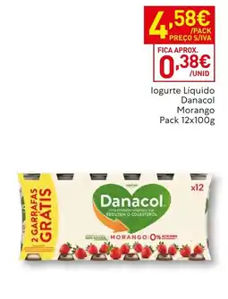 Recheio logurte líquido danacol morango promoção