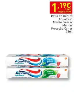 Recheio Pasta de dentes aquafresh menta fresca/menta/proteção cáries promoção
