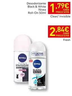 Recheio Desodorante Black & White Nivea Roll-On promoção