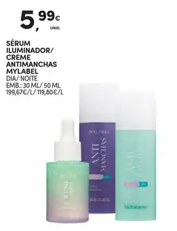 Continente sérum iluminador/creme antimanchas mylabel promoção
