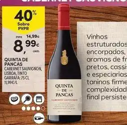 Continente Bom dia Quinta da pacheca - vinho de panças cabernet sauvignon, lissaoa tinto garrafa promoção