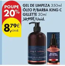 Pingo Doce Gel de limpeza óleo p/barba king c gillette promoção