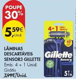 Pingo Doce lâminas descartáveis sensor3 gillette promoção