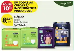 Pingo Doce Cuecas p/ incontinência pingo doce promoção