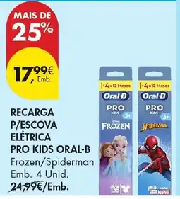 Pingo Doce recarga p/escova elétrica pro kids oral-b promoção