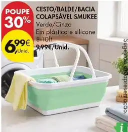 Pingo Doce cesto/balde/bacia colapsável smukkee promoção