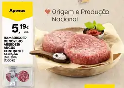 Continente Hamburguer de novilho aberdeen angus continente seleçao promoção