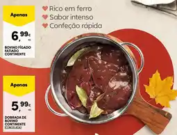 Continente Bovino fígado fatiado continente promoção