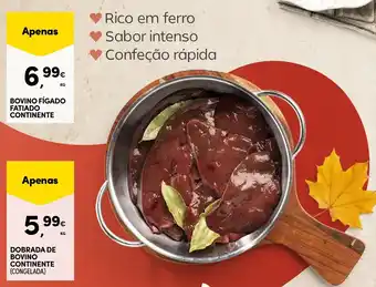Bovino fígado fatiado continente