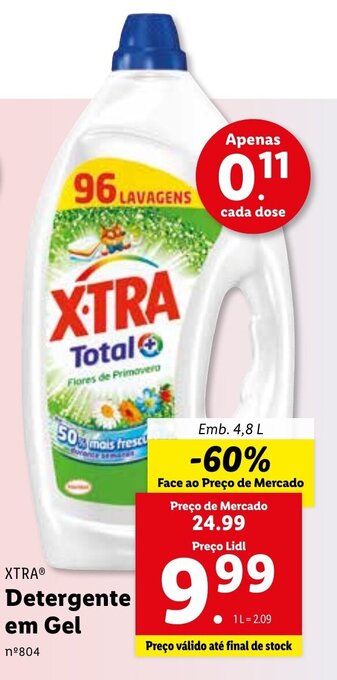Lidl Xtra Detergente em Gel 4,8L promoção