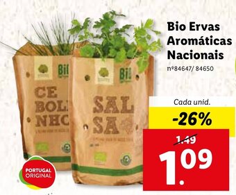 Lidl Bio Ervas Aromáticas Nacionais promoção