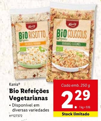 Lidl Kania Bio Refeições Vegetarianas 250g promoção